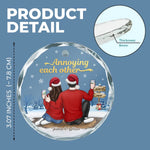 Custom Name Annoying Each Other Christmas Gifts for Couples - Personalized Glass Ornament