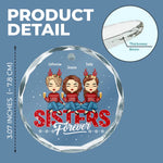 Holiday Hugs To My Best Friend - Bestie Personalized Custom Circle Glass Ornament - Christmas Gift For Sisters, Best Friends, BFF