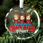 Holiday Hugs To My Best Friend - Bestie Personalized Custom Circle Glass Ornament - Christmas Gift For Sisters, Best Friends, BFF