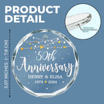 Custom Name 50th Anniversary Gifts for Couples - Personalized Glass Ornament