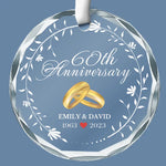 Happy Anniversary To The Love Of My Life - Couple Personalized Custom Circle Glass Ornament - Gift For Husband, Wife, Couple