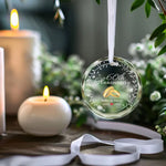 Happy Anniversary To The Love Of My Life - Couple Personalized Custom Circle Glass Ornament - Gift For Husband, Wife, Couple