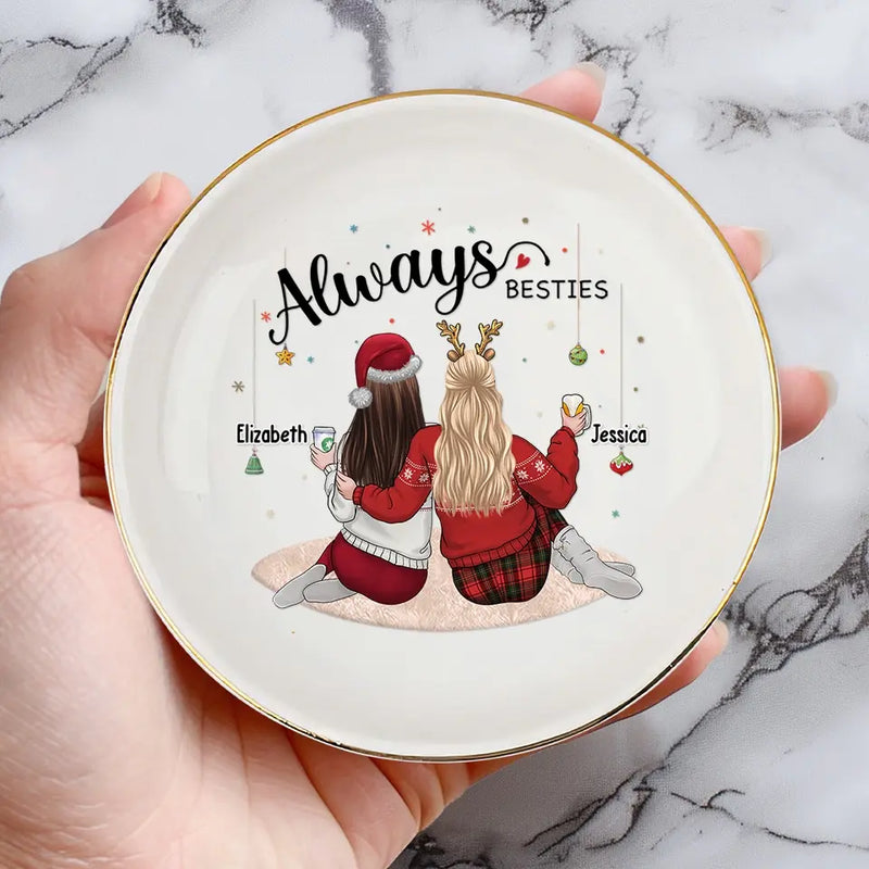True Friends Are Like Diamonds - Bestie Personalized Custom Jewelry Dish - Christmas Gift For Best Friends, BFF, Sisters