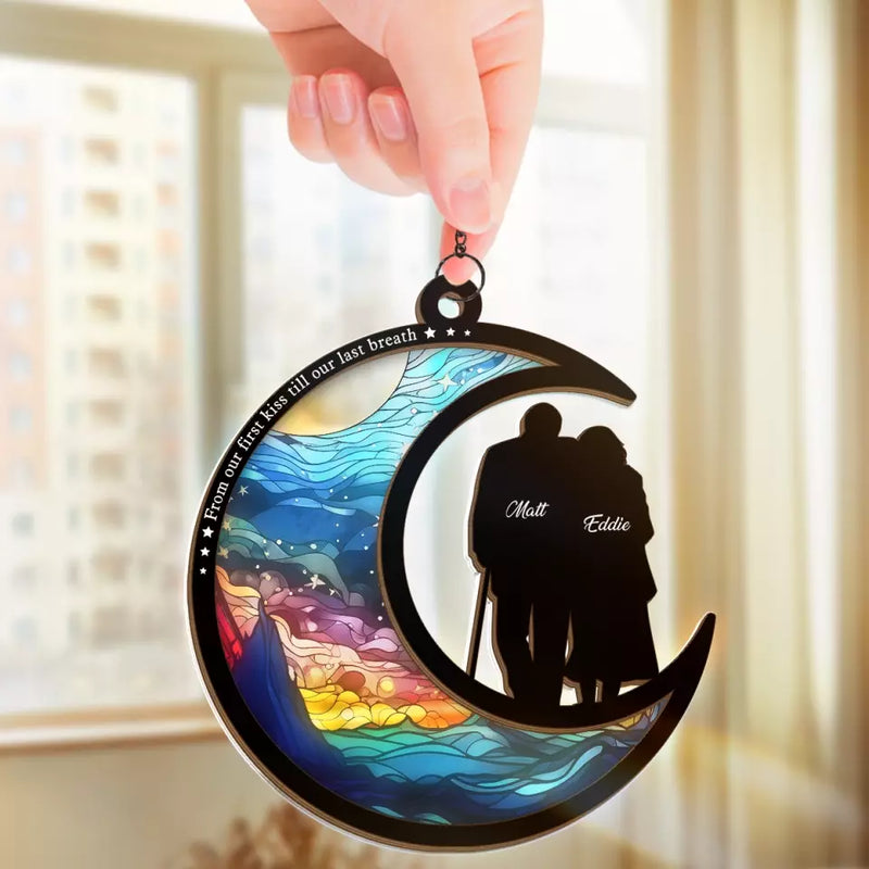 Our Starry Nights Side By Side - Couple Personalized Window Hanging Suncatcher - Gift For Husband, Wife, Couple
