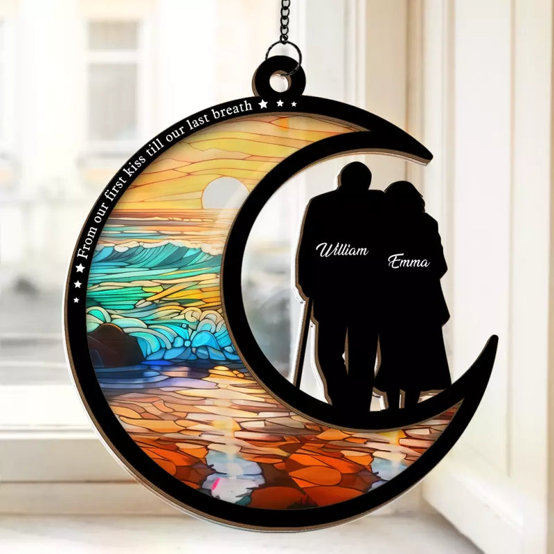 Our Starry Nights Side By Side - Couple Personalized Window Hanging Suncatcher - Gift For Husband, Wife, Couple