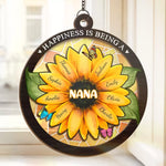 Motherhood All Love Begins And Ends There - Family Personalized Window Hanging Suncatcher - Mother's Day, Gift For Nana