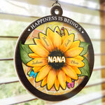 Motherhood All Love Begins And Ends There - Family Personalized Window Hanging Suncatcher - Mother's Day, Gift For Nana