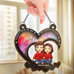 Falling In Love All Over Again - Couple Personalized Window Hanging Suncatcher - Gift For Husband, Wife, Couple