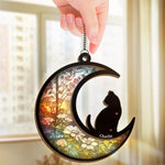 My Thoughts Are With You - Memorial Personalized Window Hanging Suncatcher - Sympathy Gift For Cat Lovers, Pet Owners