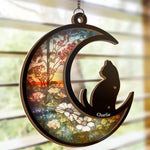 My Thoughts Are With You - Memorial Personalized Window Hanging Suncatcher - Sympathy Gift For Cat Lovers, Pet Owners