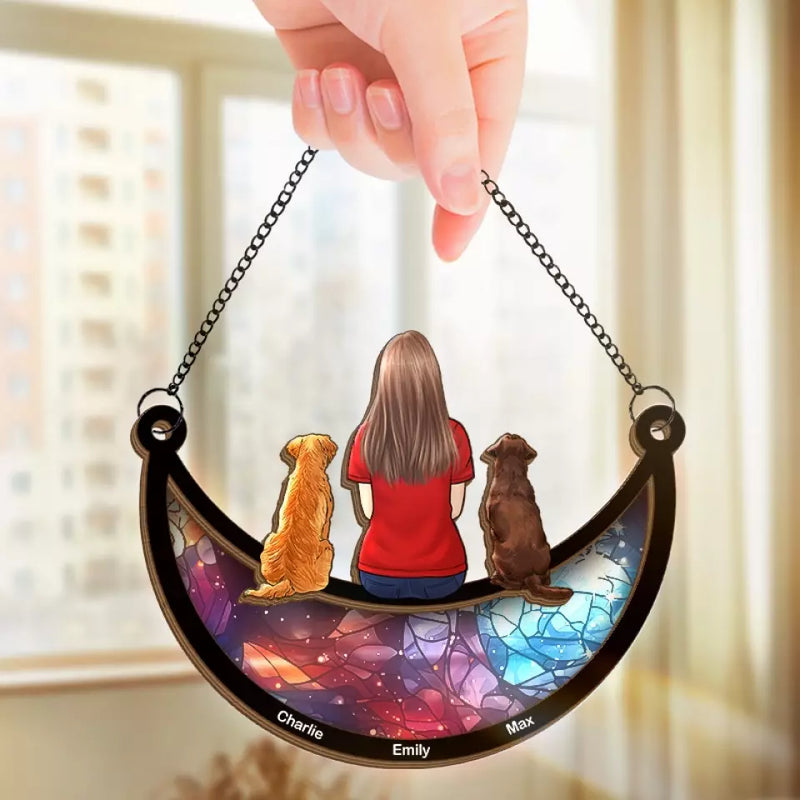 Until I See You Again - Memorial Personalized Window Hanging Suncatcher - Sympathy Gift For Dog Lovers