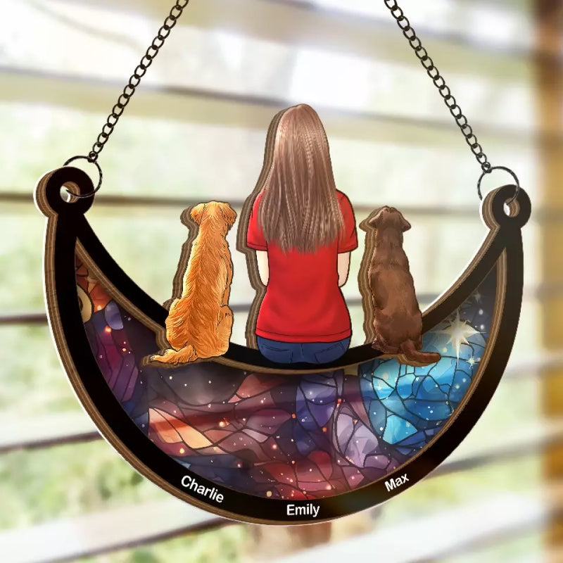 Until I See You Again - Memorial Personalized Window Hanging Suncatcher - Sympathy Gift For Dog Lovers