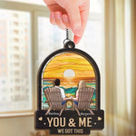 Love Is The Anchor In Life’s Storm - Couple Personalized Window Hanging Suncatcher - Gift For Husband Wife, Anniversary