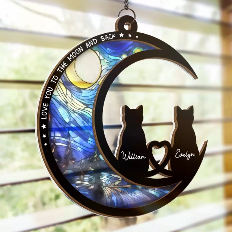 You Are My Happily Ever After - Couple Personalized Window Hanging Suncatcher - Gift For Couple, Cat Lovers