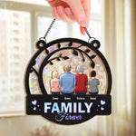 Family Forever - Family Personalized Window Hanging Suncatcher - Gift For Family Members