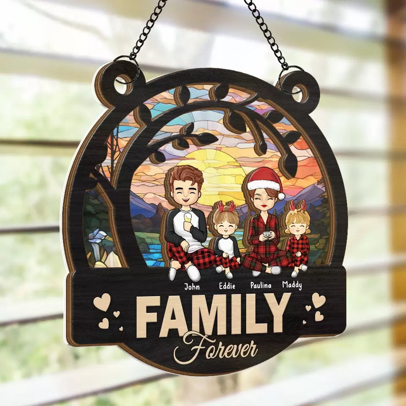 This Is Us - Family Personalized Window Hanging Suncatcher - Christmas Gift For Family Members