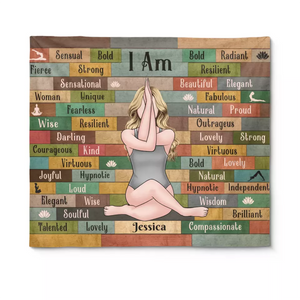 Le yoga est un voyage vers soi, à travers soi, vers soi - Tapisserie de yoga personnalisée - Cadeau pour les amateurs de yoga