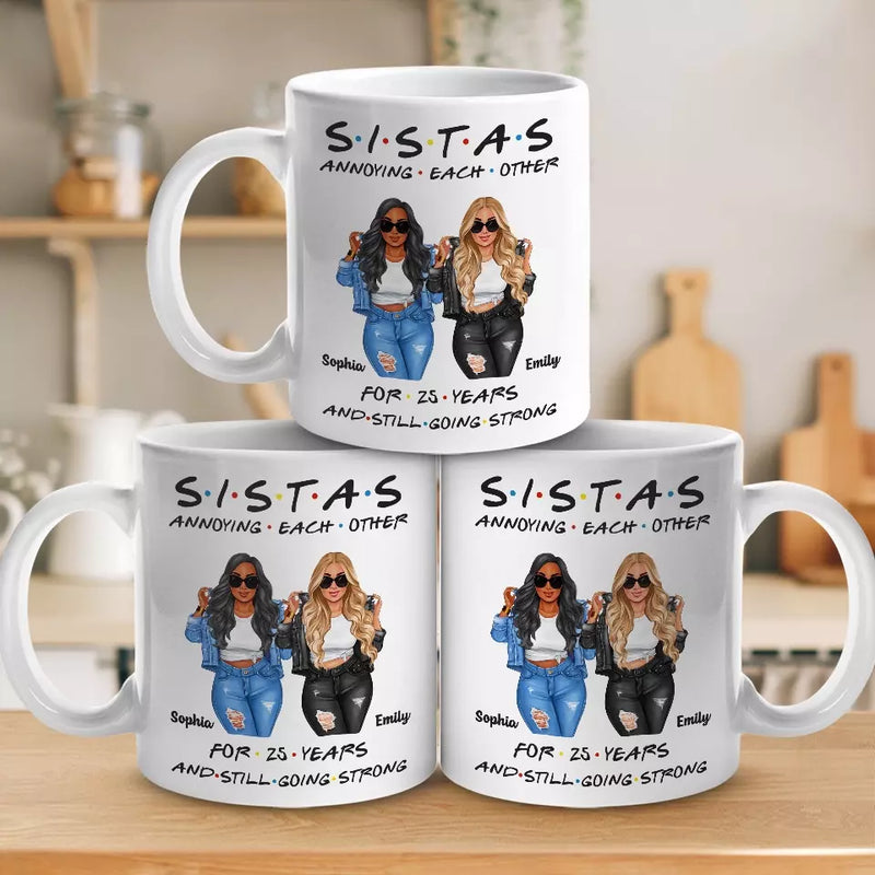 Sisters By Chance, Friends By Choice - Bestie Personalized Custom Mug - Gift For Sisters, Best Friends, BFF