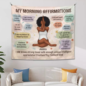 Le yoga, c'est quand chaque cellule du corps chante le chant de l'âme - Tapisserie de yoga personnalisée - Cadeau pour les amateurs de yoga