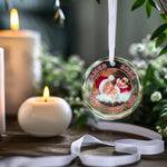Custom Photo A Newborn's Premier Christmas - Family Personalized Custom Circle Glass Ornament - Christmas Gift For Baby, New Moms, New Dads