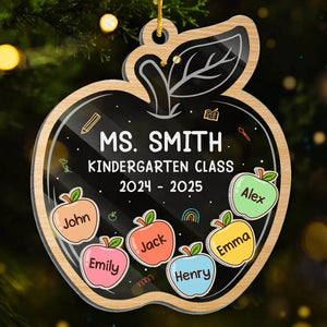 Chérir nos enseignants estimés et dévoués - Ornement shaker personnalisé à 3 couches pour enseignant - Cadeau de Noël pour enseignant
