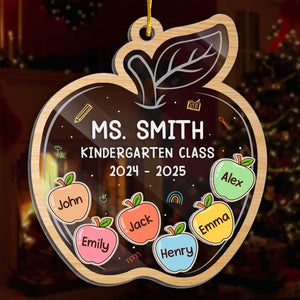 Chérir nos enseignants estimés et dévoués - Ornement shaker personnalisé à 3 couches pour enseignant - Cadeau de Noël pour enseignant