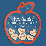 Best Teacher Ever - Teacher Personalized Custom 3 Layers Shaker Ornament - Christmas Gift For Teacher