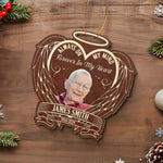 Custom Photo Always On My Mind - Memorial Personalized Custom Leather Ornament - Christmas Gift, Sympathy Gift For Family Members
