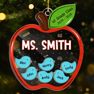 Enseignants, les héros méconnus de nos vies - Ornement shaker personnalisé à 3 couches pour enseignant - Cadeau de Noël pour enseignant