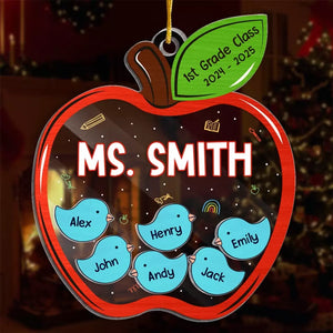 Enseignants, les héros méconnus de nos vies - Ornement shaker personnalisé à 3 couches pour enseignant - Cadeau de Noël pour enseignant