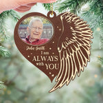 Custom Photo Indelible Mark On My Heart - Memorial Personalized Custom Leather Ornament - Christmas Gift, Sympathy Gift For Family