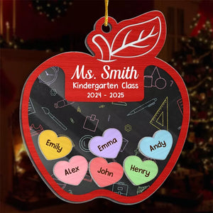 Ça commence à l'intérieur - Ornement shaker personnalisé à 3 couches pour enseignant - Cadeau de Noël pour enseignant