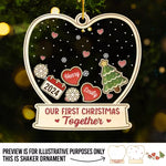 Love Is The Greatest Gift Of All - Couple Personalized Custom 3 Layers Shaker Ornament - Christmas Gift For Husband, Wife, Couple