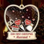 Love Is The Greatest Gift Of All - Couple Personalized Custom 3 Layers Shaker Ornament - Christmas Gift For Husband, Wife, Couple
