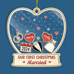 Love Is The Greatest Gift Of All - Couple Personalized Custom 3 Layers Shaker Ornament - Christmas Gift For Husband, Wife, Couple