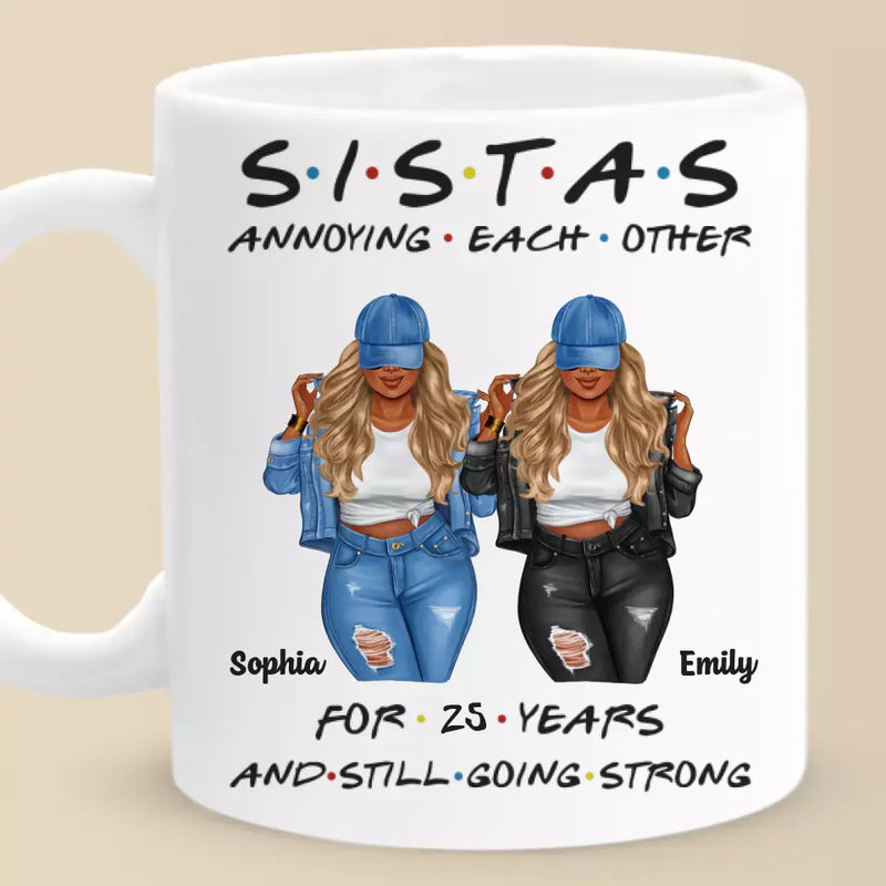 Sisters By Chance, Friends By Choice - Bestie Personalized Custom Mug - Gift For Sisters, Best Friends, BFF