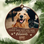 Custom Pet Photo Christmas Memorial Decor - Personalized Leather Ornament