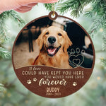 Custom Pet Photo Christmas Memorial Decor - Personalized Leather Ornament