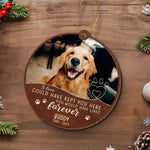 Custom Pet Photo Christmas Memorial Decor - Personalized Leather Ornament