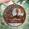 Custom Photo Greatly Loved, Deeply Missed  - Memorial Personalized Custom Leather Ornament - Christmas Gift, Sympathy Gift For Family Members