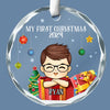 May Your Days Be Merry and Bright - Family Personalized Custom Circle Glass Ornament - Christmas Gift For Baby Kids, Newborn Baby