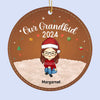 Our Grandkids - Family Personalized Custom Leather Ornament - Christmas Gift For Grandma