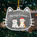 Custom Name Christmas Cat Gifts - Personalized Metal Ornament
