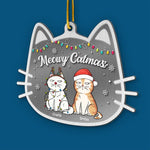 Custom Name Christmas Cat Gifts - Personalized Metal Ornament