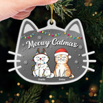 Custom Name Christmas Cat Gifts - Personalized Metal Ornament