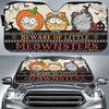 Attention au petit Meownster ! Pare-soleil personnalisé pour pare-brise de voiture, protection pour vitres de voiture, cadeau d'Halloween pour propriétaires et amoureux des animaux.