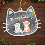 Custom Name Christmas Cat Gifts - Personalized Metal Ornament