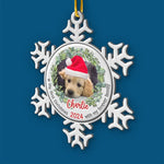 Custom Name Christmas Dog Gifts for Dog Lovers - Personalized Metal Ornament
