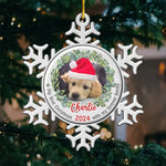 Custom Name Christmas Dog Gifts for Dog Lovers - Personalized Metal Ornament
