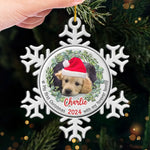 Custom Name Christmas Dog Gifts for Dog Lovers - Personalized Metal Ornament